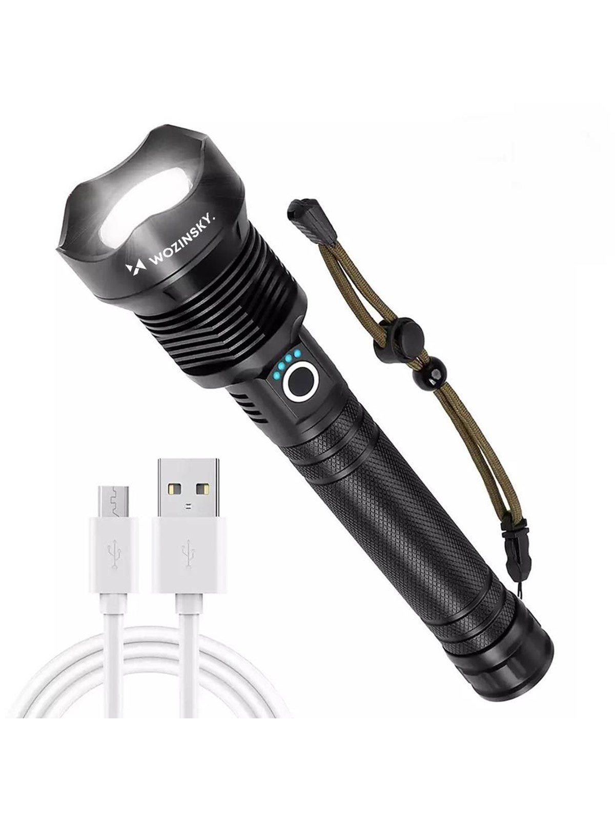 Wozinsky WLT-20W tactical flashlight 20 W 2000 lm CREE diodes IP65 with adjustable beam - black