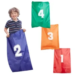 Relaxdays Hüpfsäcke für Kinder 4er Set Blau,Grün,Rot