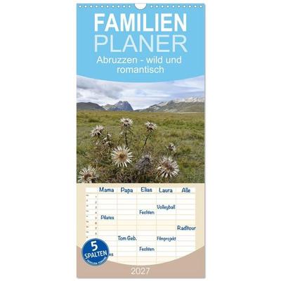 Familienplaner 2027 - Abruzzen - wild und romantisch mit 5 Spalten (Wandkalender, 21 x 45 cm) CALVENDO