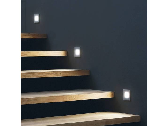 Hera LED Wall Down Wandeinbauleuchte 1,8W, alu / grau / zink, für Flurbereich, Kunststoff, Modern, Wandeinbaustrahler