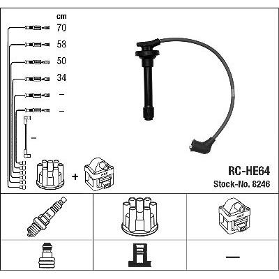 Ngk Zündleitungssatz [Hersteller-Nr. 8246] für Honda