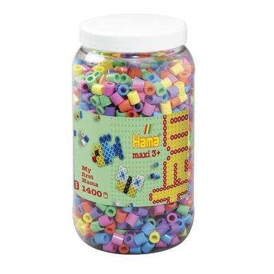 Hama 8541 - My first Hama Bügelperlen Maxi 3+, Dose mit ca. 1400 Stück, Pastell-Mix