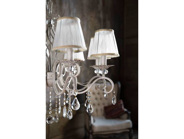 Lustre Grace - Type A Ø 72cm Blanc 8 Tissu mélangé E14
