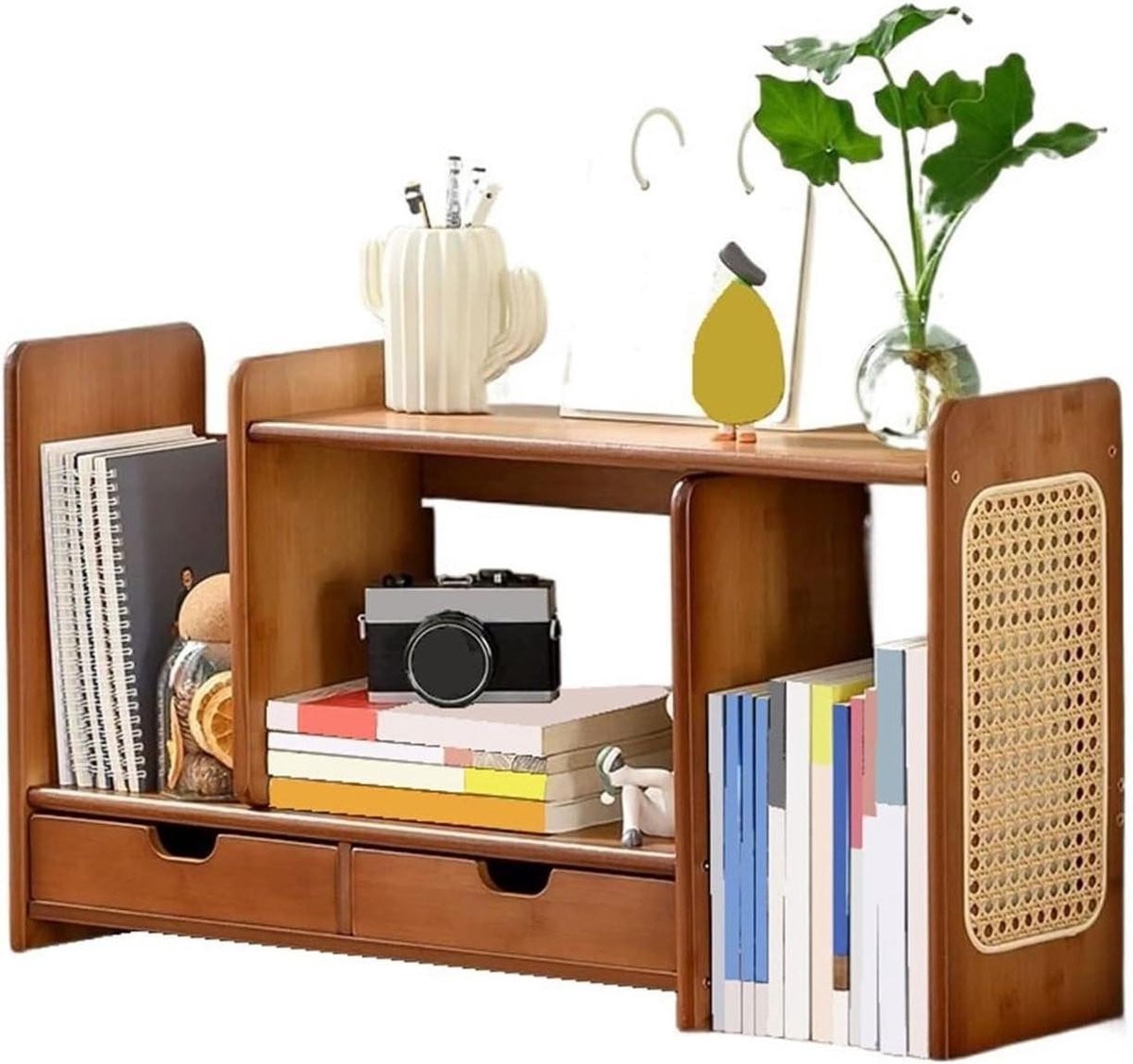 Verstelbare Boekenplank van Bamboe voor Bureauorganisatie - 54 cm - Natuurlijk