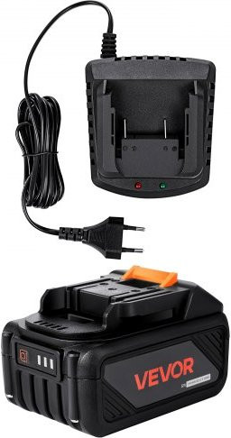 VEVOR 20V draagbare accu en lader combo met 4.0Ah lithium-ion accu, zwart