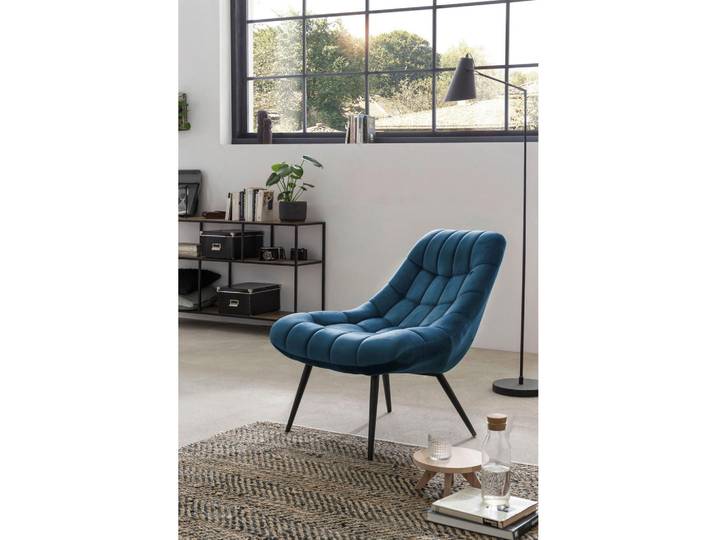 Livetastic Xxl-Sessel, Blau, Schwarz, Metall, 76x85.6x85.6 cm, Wohnzimmer, Sessel, XXL-Sessel
