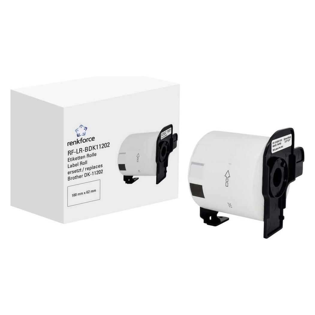Renkforce Etiketten Rolle 62 x 100 mm Papier Weiss 300 St. Standard RF-6027498 Ve (62 mm) (RF-6027498)