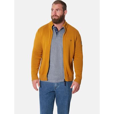 Strickjacke JAN VANDERSTORM "Strickjacke JOKULL", Herren, Gr. 4XL, gelb (dunkelgelb), Strickjacken Strickjacke