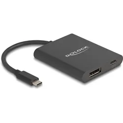Delock USB Type-C™ Adapter zu DisplayPort (DP Alt Mode) 8K mit HDR und Power Delivery 60 W (DisplayPort), Video Adapter, Schwarz