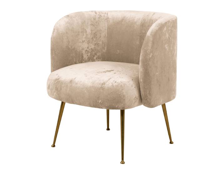 Fauteuil Beige Velours Eulalie 74 x 77 x 70cm