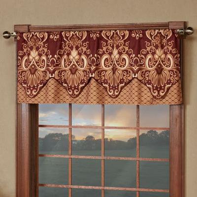 Touch of Class Empress Layered Valance Wine 56 x 20, 56 x 20, Wine