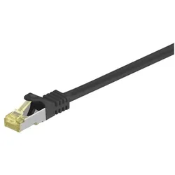 goobay RJ45 Patchkabel S/FTP (PiMF), m. CAT 7 Rohkabel, schwarz, 1 m schwarz