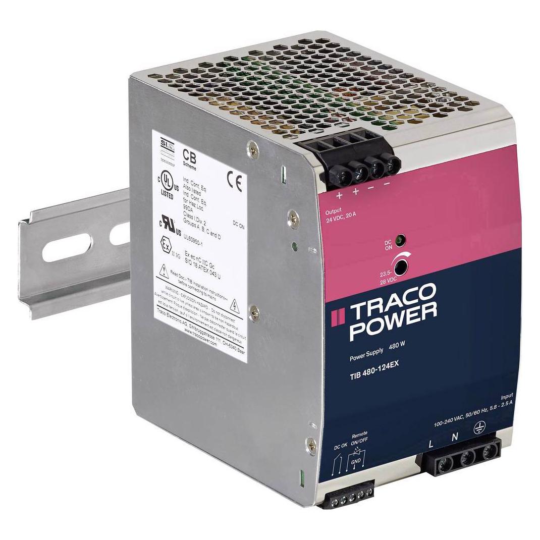 TracoPower Hutschienen Netzteil (DIN Rail) Schiene), TIB 480 EX Serie (TIB 480-124EX)