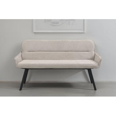 Sitzbank BYLIVING "Rico", beige (hellgrau, schwarz), B:140cm H:90cm T:62cm, Stoff, Sitzbänke, Sitzbank, gemütliche Esszimmerbank in 140 oder 160cm, hochwertiger Stoffbezug