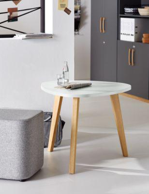 Schäfer Shop Select Beistelltisch Start Off Wood, Ø 850 x H 630 mm, Holz, lichtgrau