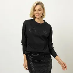 KILIAN KERNER SENSES Sweatshirt, Langarm Rundhalsausschnitt Strass-Logo leger weit