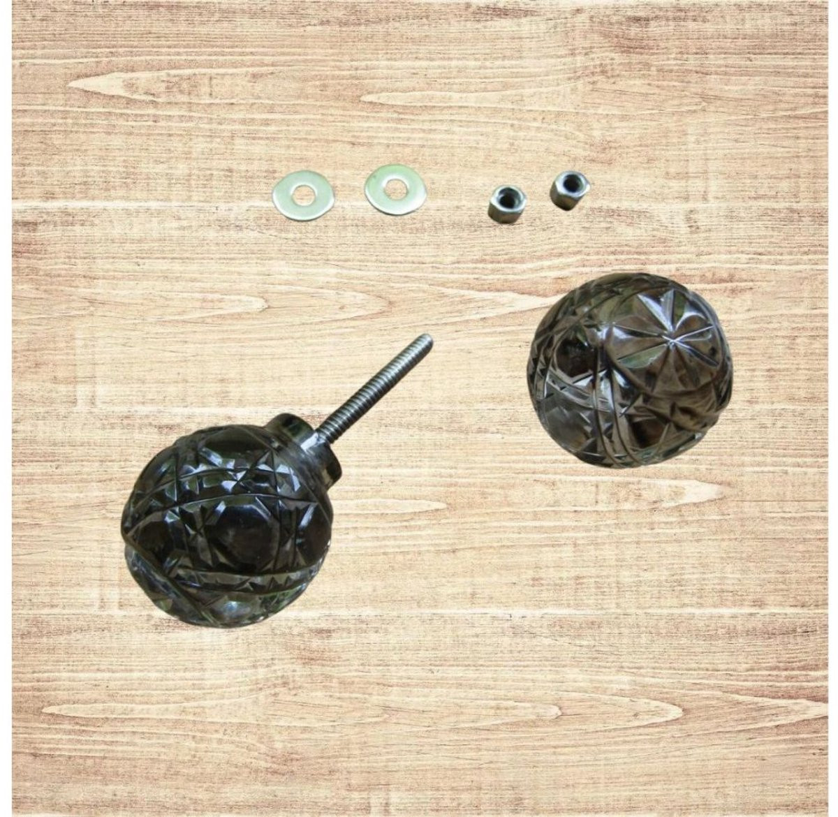 Ironmongery World Set van 2 Retro Ball Glazen Knoppen Chrome