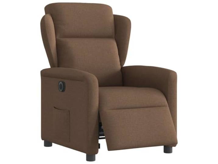 vidaXL Relaxsessel Elektrisch Braun Stoff