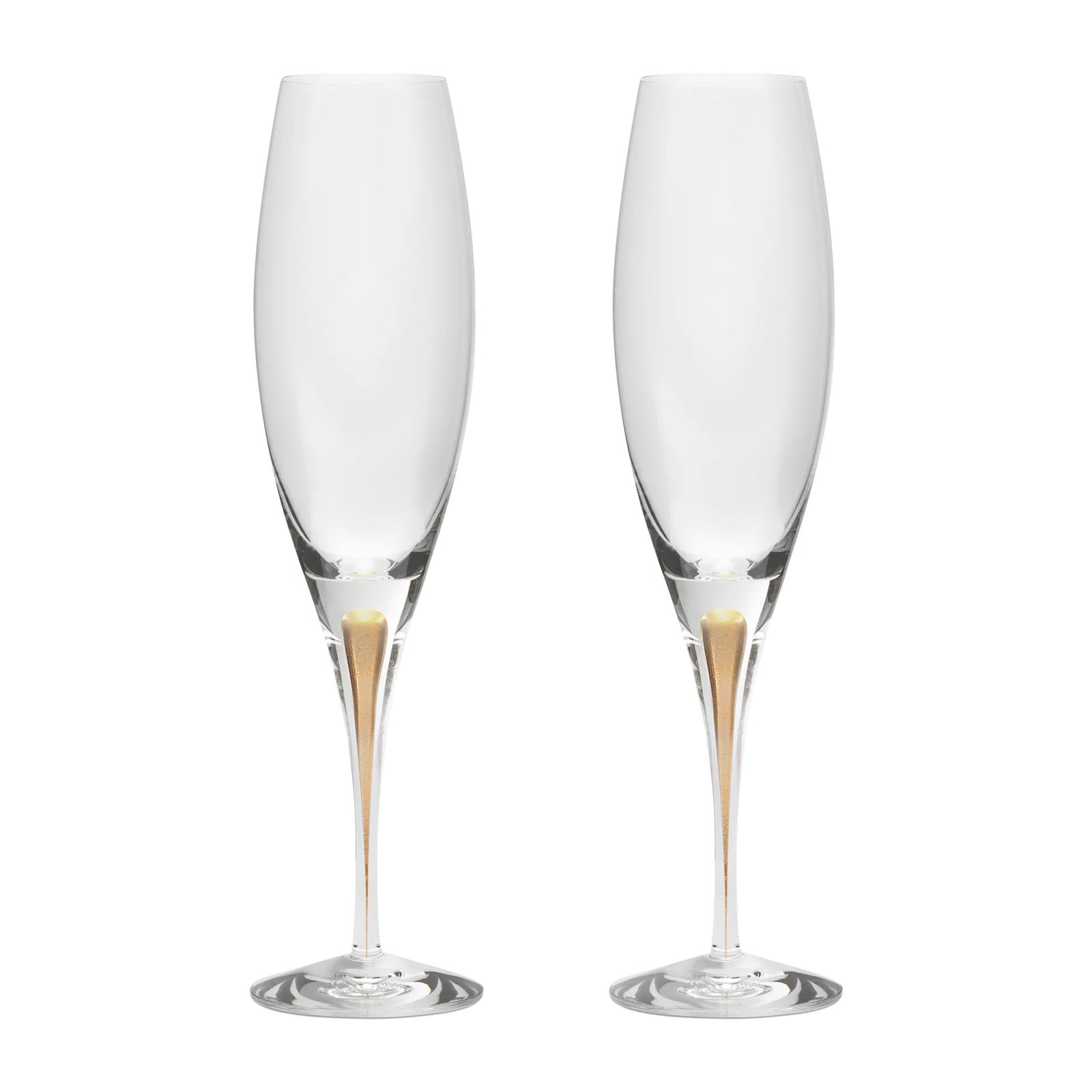Orrefors Intermezzo champagneglas 26 cl 2-pack Goud