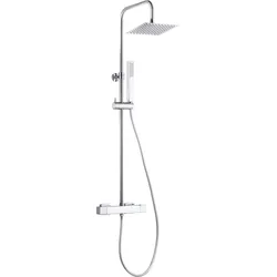 Neuesbad Serie 230 Quadratischer Thermostat-Duschsäule, Chrom NB1DENLC04ST1
