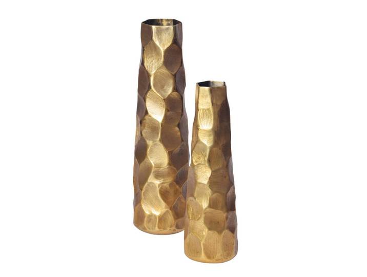 Livetastic Dekovase, Goldfarben, Metall, rund, stehend, zum Stellen, handgemacht, auch für frische Blumen geeignet, Dekoration, Vase, Metallvase