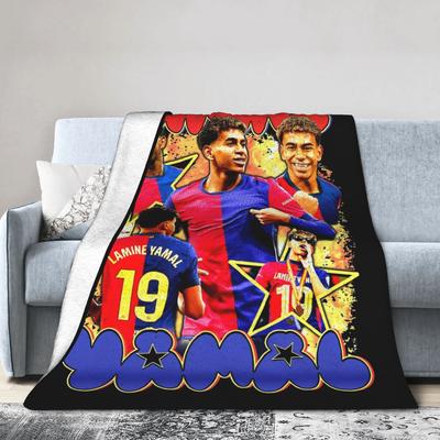 Shop Station Lamine Yamal Football Throw Blanket Soft Flannel Blanket For Sofa, Bed, Travel & All Season Comfort b 30x40in