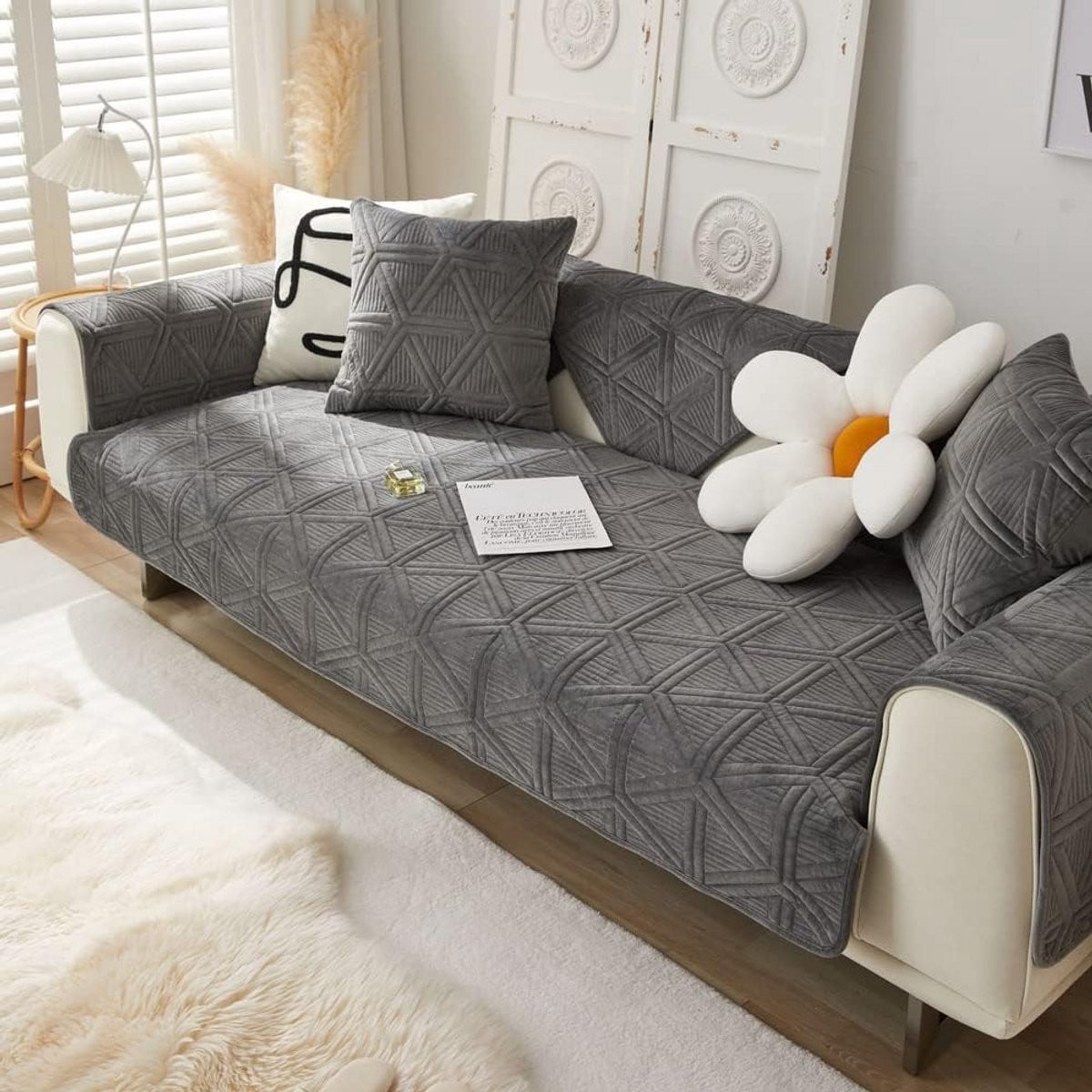 Boho Sofa Deken voor Bank, Huisdierbescherming voor 1-, 2-, 3-Zits, L-vorm, U-vorm en Hoekbank, 70 x 70 cm