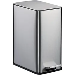 Relaxdays Kosmetikeimer 10 Liter, Abfalleimer, Silber