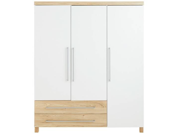 Paidi Babykleiderschrank Lennox Fresh, Weiß, Eiche, 2 Schublade(n) Schubladen, 164x198x55.9 cm, Blauer Engel, Goldenes M, Babymöbel, Babykleiderschrank