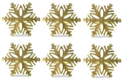 DII Design Imports Gold Snowflake Napkin Ring Set (Set of 6)