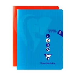 Clairefontaine 10x Noten- und Gesangsheft Mimesys, 17x22 cm, 24 Blatt, französische Lineatur Seyès, Einband aus Polypropylen - Sortiert 303797C