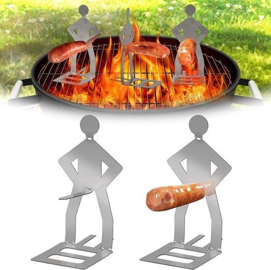 Roestvrijstalen grillvork voor volwassenen, zilverkleurig