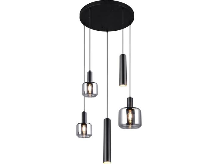 TRIO MATARO - Hanglamp - Zwart mat - excl. 1x E27 4\,9 W - Plafondbevestiging - In hoogte verstelbaar