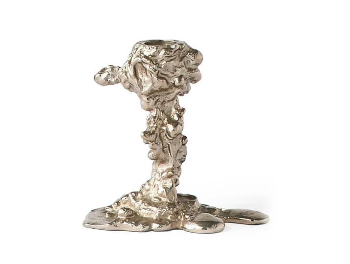 POLSPOTTEN Bougeoir Drip S 14 cm Argent