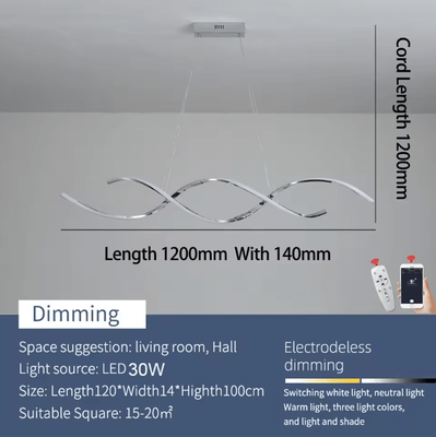 Inspire Curations Modern Linear LED Chandelier Sleek Pendant Light For Dining Room & Kitchen dimmable Rc 1200mm