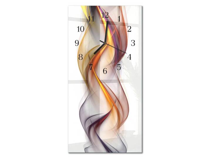 Tulup Wanduhr 30x60 cm - Graswasser, Mehrfarbig, Glas, Rechteckig, 30x60x0.4 cm, Dekoration, Uhren, Wanduhren