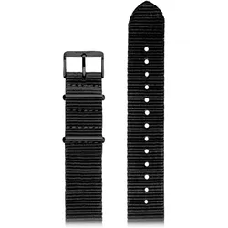 Komono Strap 20 (20 mm, Edelstahl, Leder), Uhrenarmband, Schwarz