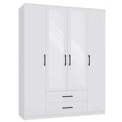 Kleiderschrank ROMANA 160 mit Spiegel WEISS