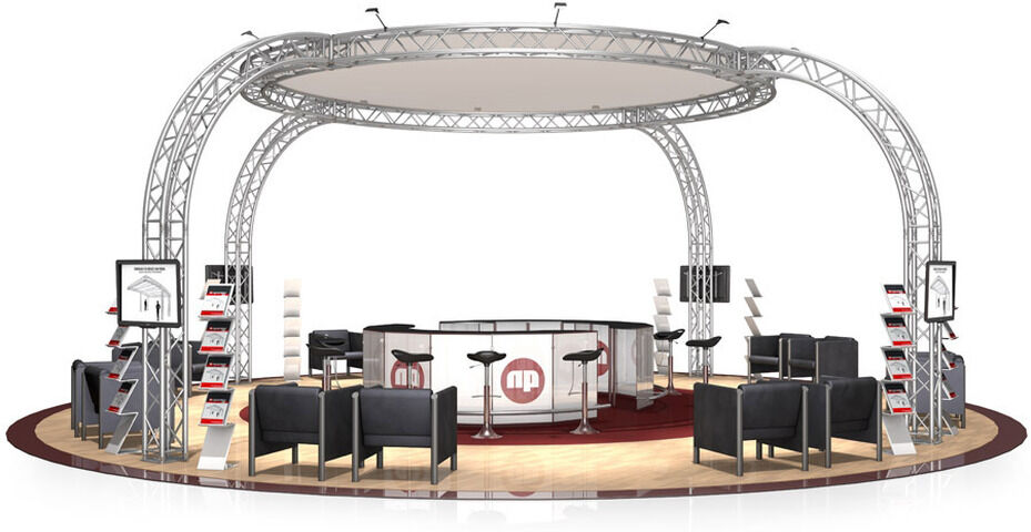 Naxpro-Truss Messestand Fd 34 - 8,29 X 8,29 X 4 M (Lxbxh) - 69 M² Alu