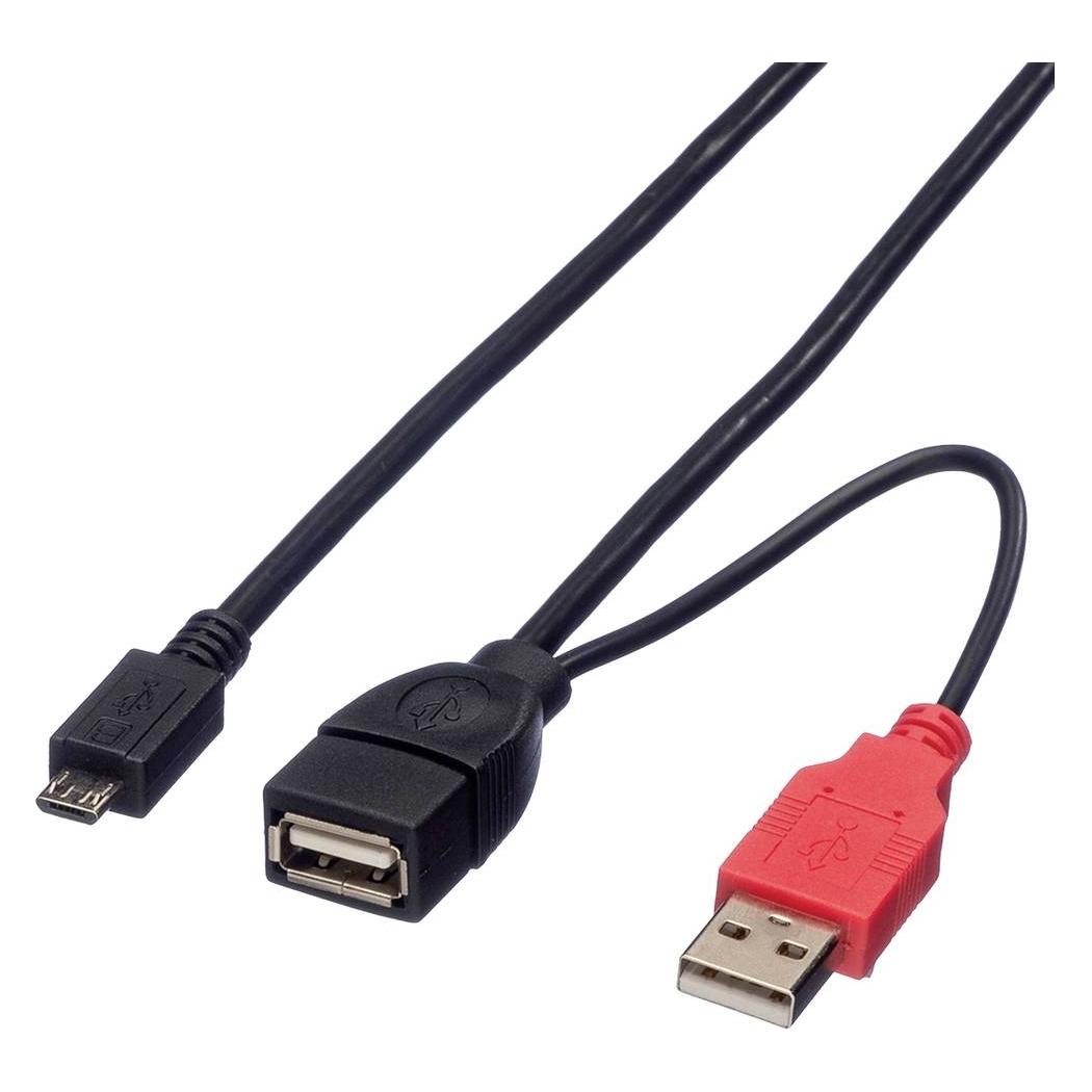 Roline USB Micro - 2x USB A (1 m, USB 2.0) (19.08.1009)