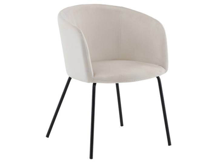 Livetastic Armlehnstuhl, Schwarz, Weiß, Beige, Metall, Rundrohr, 55x78x55 cm, Esszimmer, Stühle, Esszimmerstühle, Vierfußstühle