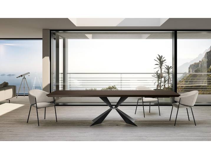 Stark Table Fixe (200X100 Cm) En Placage Noir