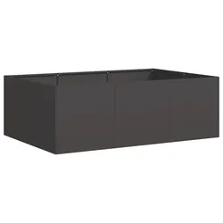 Helloshop26 - Tiefer unten offener Pflanzkübel für Garten oder Balkon 120 x 80 x 40 cm aus schwarzem kaltgewalztem Stahl