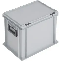 Lockweiler, Aufbewahrungsbox, Kunststoffkoffer L400xB300xH333 mm PP 2 Griffe Schiebeverschluss grau 31 l (31 l, 40 x 30 x 33.30 cm)