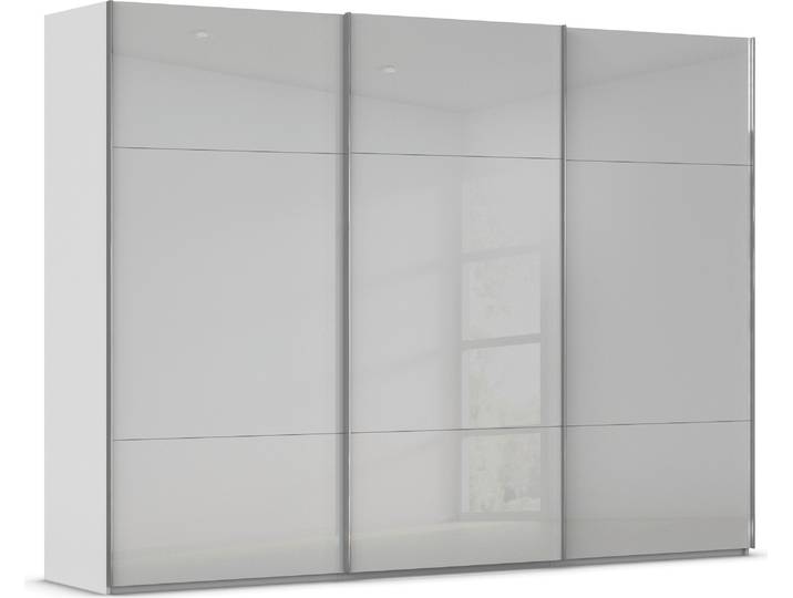Schwebetürenschrank, 301x223 cm, Holzwerkstoff, Seidengrau, 6 Fachböden & 3 Kleiderstangen, Modern, Rauch