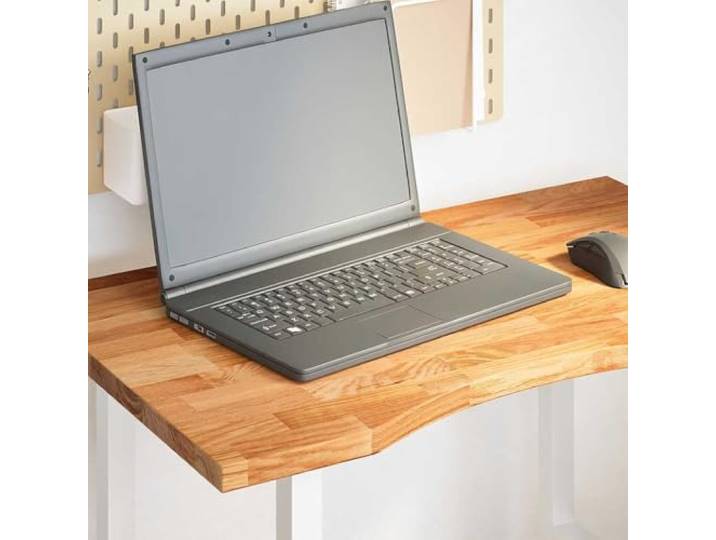 HEFZGDB Massivholz Schreibtischplatte Hellbraun 80x60x2,5 cm Eiche Arbeitsplatte Naturbelassen Robuste Tischplatte aus Massivholz Eiche für Schreibtisch Vielseitige