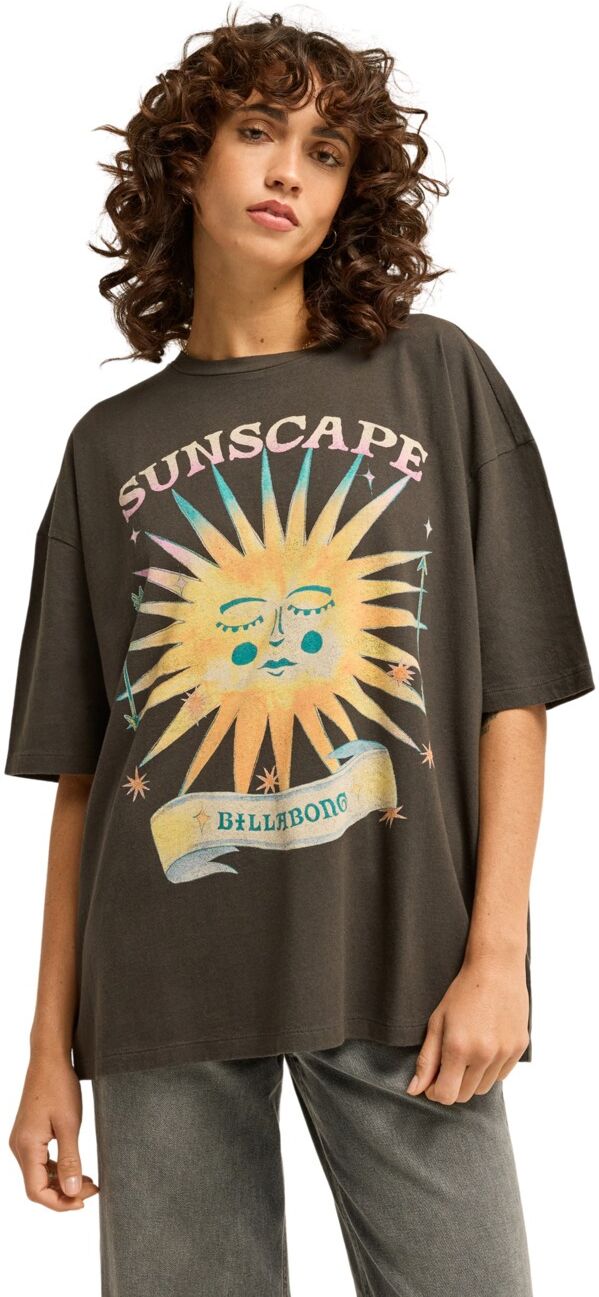 Oversize-Shirt BILLABONG "Distant Stars", Damen, Gr. M, braun (off schwarz), Obermaterial: 100% Baumwolle., Shirts Oversize-Shirt off schwarz M