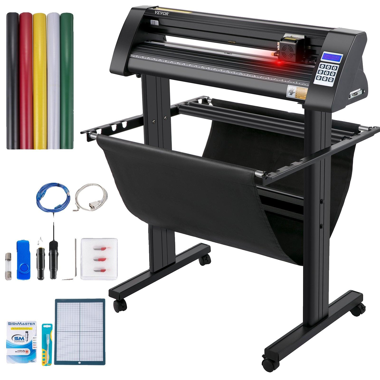 VEVOR vinylsnijmachine 870 mm vinylplotter met LED-scherm en optische sensor, compatibel met SignMaster-software