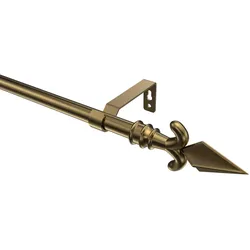 GARDINENSTANGE Olymp Matteo 180 cm, 1-läufig (ohne Ringe), 16 mm Ø Messing Antik