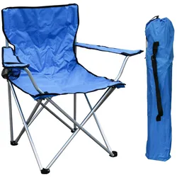Anglersessel inkl. Getränkehalter und Tasche blau belastbar bis 120kg